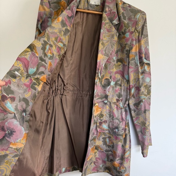 Vintage Georgiou Blazer oversized fit padded shoulders & Skirt Floral Set Size:L - Picture 3 of 6